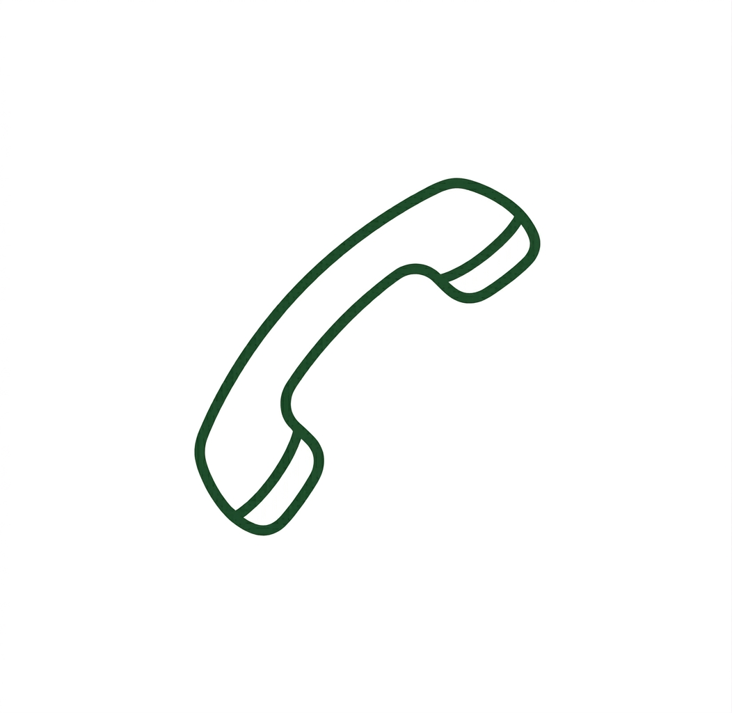 Classic rotary phone icon design Line drawing of a vintage rotary phone with handset and coiled cord
